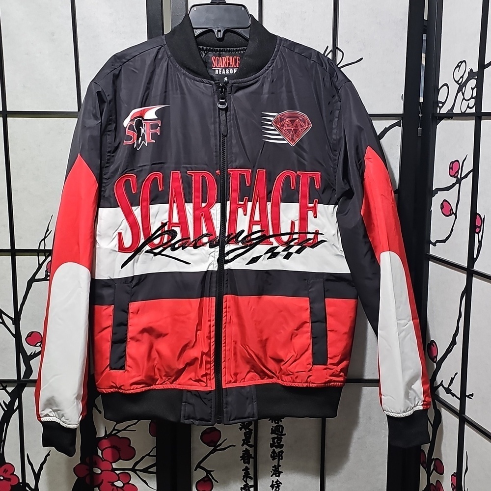 Scarface Racing Bomber Jacket Size Small New - Picture 2 of 13